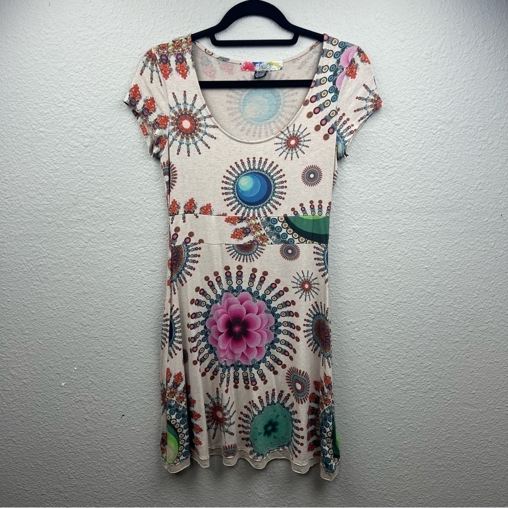Desigual Short Sleeve Skater Dress Sz S